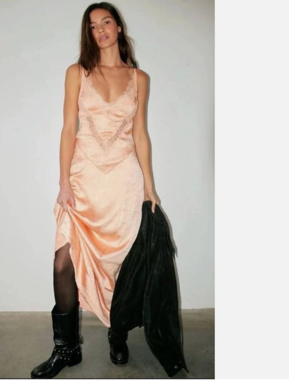 Free People Maybe Forever Maxi Dress in Peach Size 8 Brand New With Tags